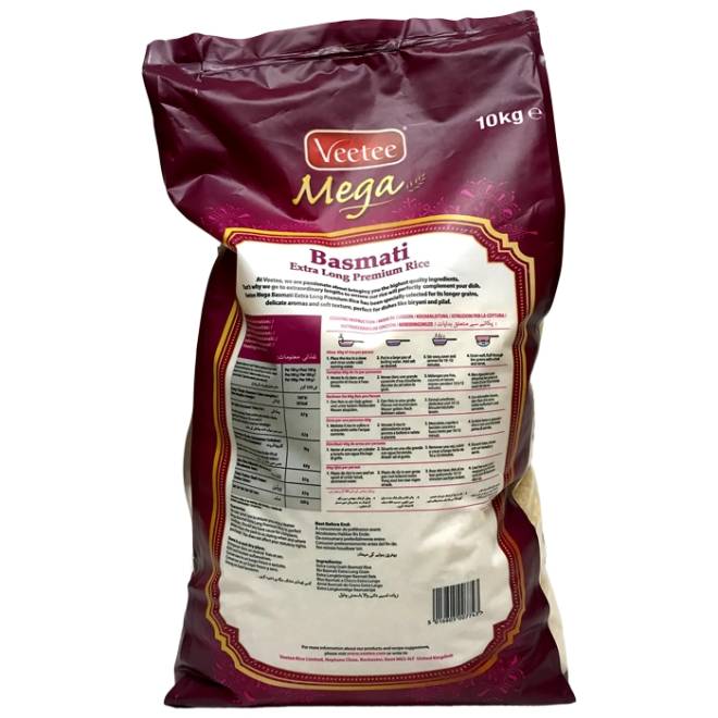Veetee - Mega - Basmati - Riz extra long de qualité supérieure - 10kg